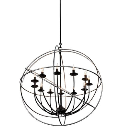 Atom Enerjisi 12 Light 36" Wide Taper Candle Globe Chandelier