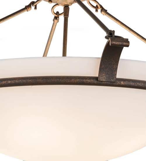 Almeria 4 Light 32" Wide Semi-Flush Bowl Ceiling Fixture with Statuario Idalight Shade - Gilded Tobacco Finish