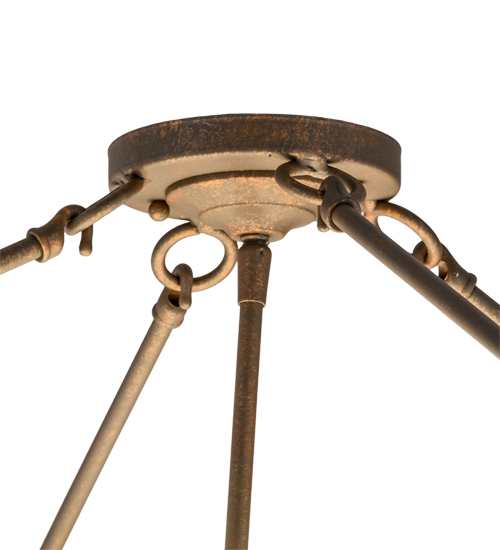 Almeria 4 Light 32" Wide Semi-Flush Bowl Ceiling Fixture with Statuario Idalight Shade - Gilded Tobacco Finish