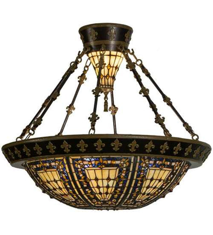Fleur-de-lis 4 Light 29" Wide Semi-Flush Bowl Ceiling Fixture