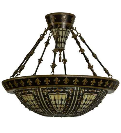 Fleur-de-lis 4 Light 29" Wide Semi-Flush Bowl Ceiling Fixture