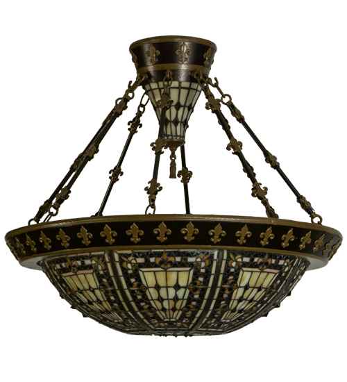 Fleur-de-lis 4 Light 29" Wide Semi-Flush Bowl Ceiling Fixture