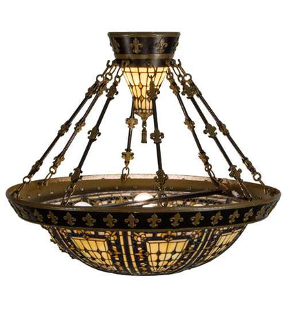 Fleur-de-lis 4 Light 29" Wide Semi-Flush Bowl Ceiling Fixture