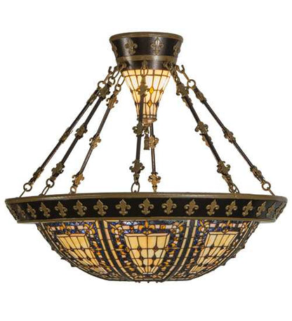 Fleur-de-lis 4 Light 29" Wide Semi-Flush Bowl Ceiling Fixture
