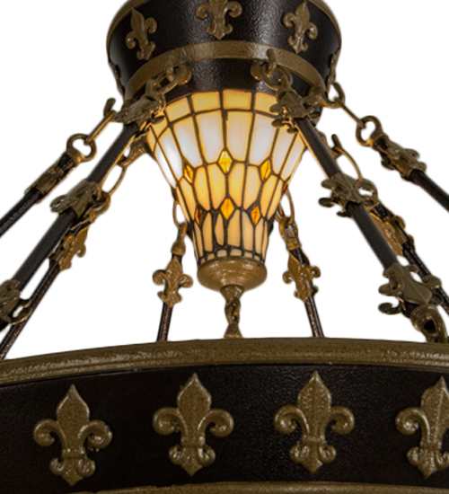 Fleur-de-lis 4 Light 29" Wide Semi-Flush Bowl Ceiling Fixture