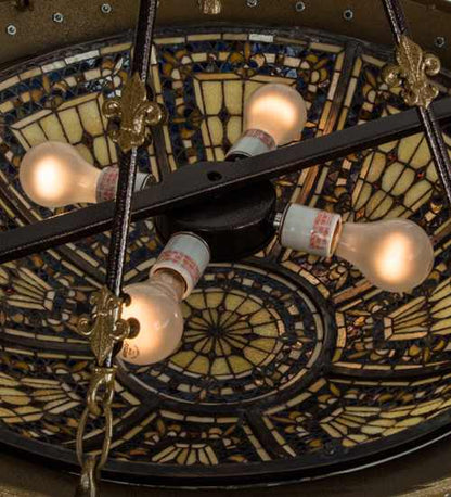 Fleur-de-lis 4 Light 29" Wide Semi-Flush Bowl Ceiling Fixture