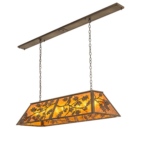 Oak Leaf and Acorn 9 Light 17" Wide Linear Pendant