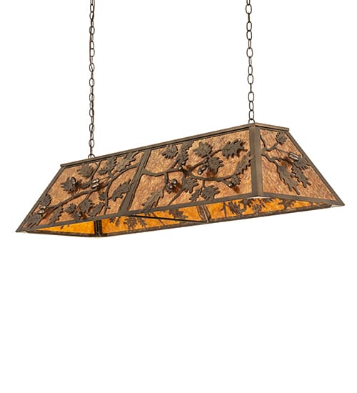 Oak Leaf and Acorn 9 Light 17" Wide Linear Pendant