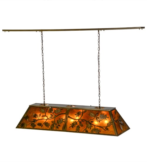 Oak Leaf and Acorn 9 Light 17" Wide Linear Pendant