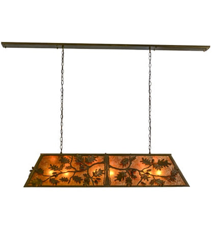 Oak Leaf and Acorn 9 Light 17" Wide Linear Pendant
