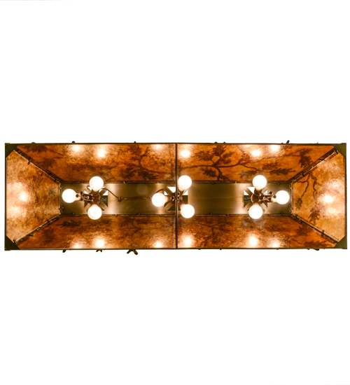 Oak Leaf and Acorn 9 Light 17" Wide Linear Pendant