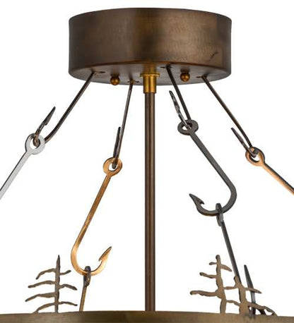 Bass and Fisherman 4 Light 26" Wide Semi-Flush Drum Ceiling Fixture