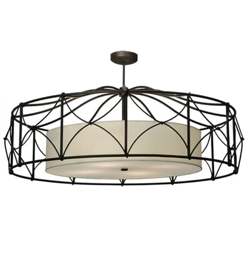 Aspen 4 Light 53" Wide Semi-Flush Drum Ceiling Fixture
