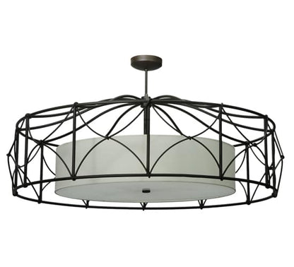 Aspen 4 Light 53" Wide Semi-Flush Drum Ceiling Fixture