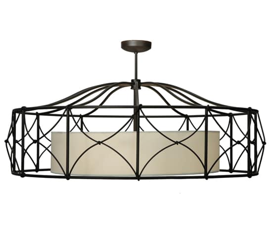 Aspen 4 Light 53" Wide Semi-Flush Drum Ceiling Fixture