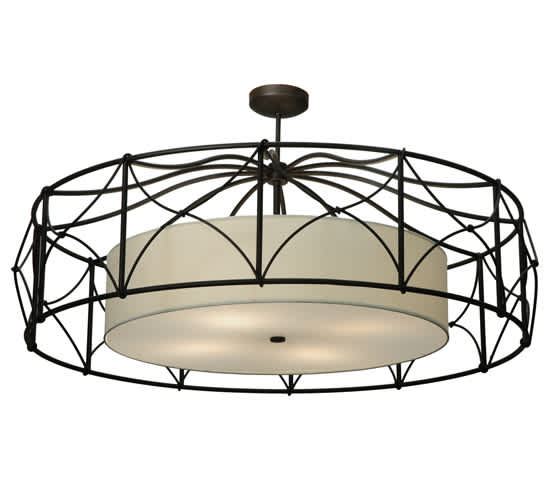 Aspen 4 Light 53" Wide Semi-Flush Drum Ceiling Fixture