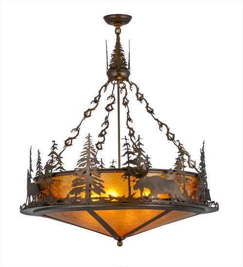 Wildlife at Dusk 4 Light 34" Wide Pendant