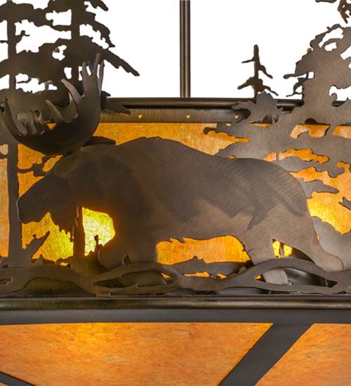 Wildlife at Dusk 4 Light 34" Wide Pendant