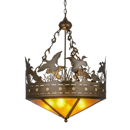 Ducks in Flight 4 Light 24" Wide Pendant