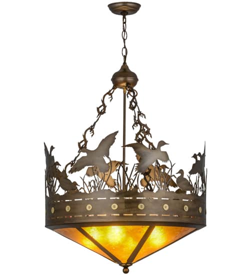 Ducks in Flight 4 Light 24" Wide Pendant