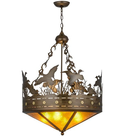 Ducks in Flight 4 Light 24" Wide Pendant