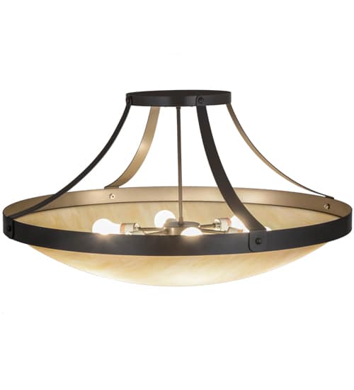 Urban 6 Light 37" Wide Semi-Flush Bowl Ceiling Fixture