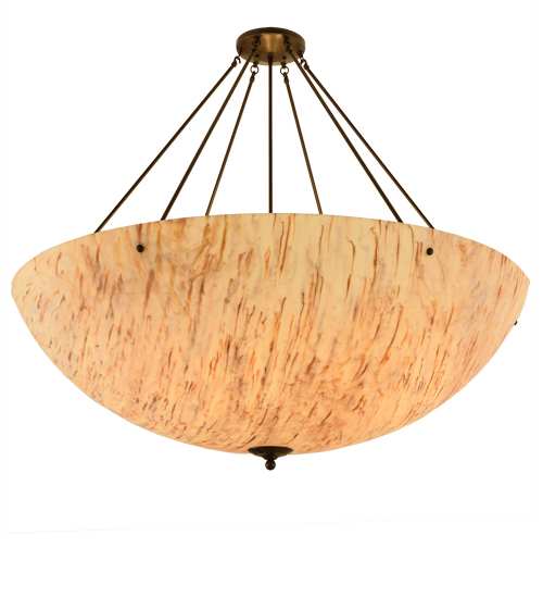 Madison 8 Light 48" Wide Semi-Flush Bowl Ceiling Fixture with Beige Shade - Timeless Bronze Finish