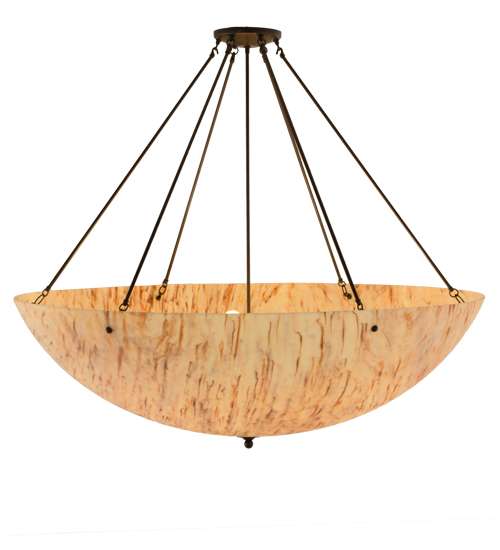 Madison 8 Light 48" Wide Semi-Flush Bowl Ceiling Fixture with Beige Shade - Timeless Bronze Finish