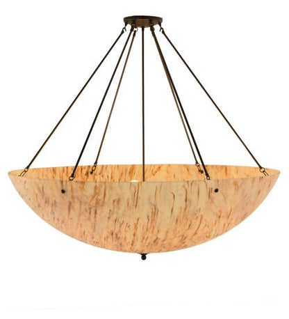 Madison 8 Light 48" Wide Semi-Flush Bowl Ceiling Fixture with Beige Shade - Timeless Bronze Finish