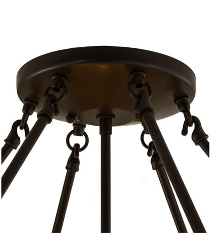 Madison 8 Light 48" Wide Semi-Flush Bowl Ceiling Fixture with Beige Shade - Timeless Bronze Finish