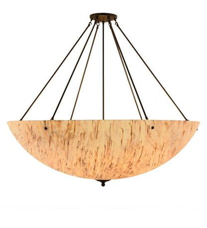 Madison 8 Light 48" Wide Semi-Flush Bowl Ceiling Fixture with Beige Shade - Timeless Bronze Finish