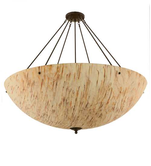 Madison 8 Light 48" Wide Semi-Flush Bowl Ceiling Fixture with Beige Shade - Timeless Bronze Finish