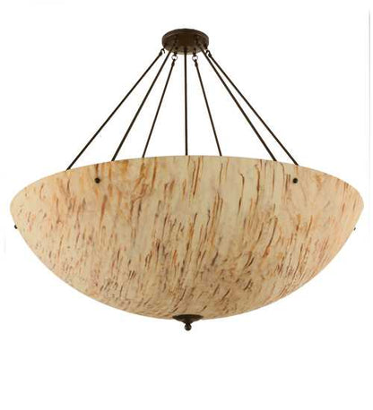 Madison 8 Light 48" Wide Semi-Flush Bowl Ceiling Fixture with Beige Shade - Timeless Bronze Finish