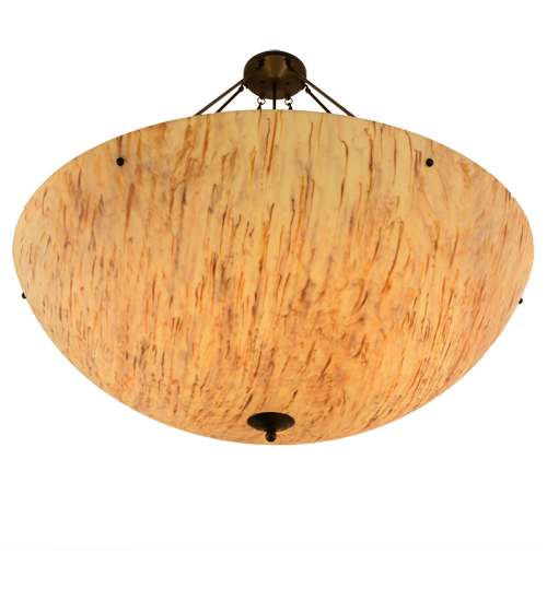 Madison 8 Light 48" Wide Semi-Flush Bowl Ceiling Fixture with Beige Shade - Timeless Bronze Finish