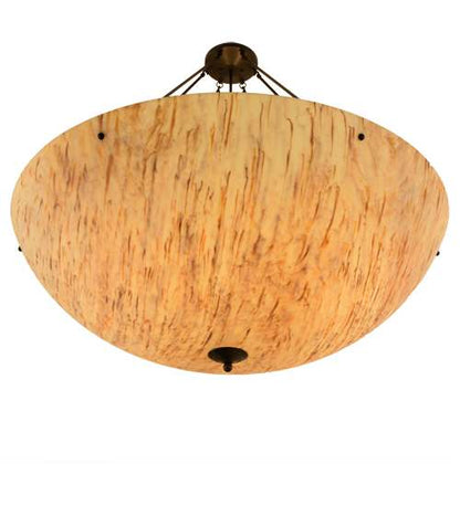 Madison 8 Light 48" Wide Semi-Flush Bowl Ceiling Fixture with Beige Shade - Timeless Bronze Finish