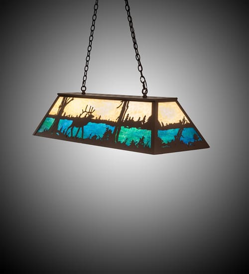 Elk at Lake 9 Light 17" Wide Linear Pendant