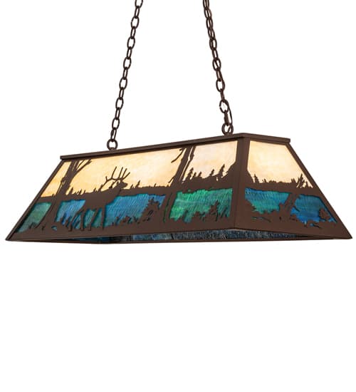 Elk at Lake 9 Light 17" Wide Linear Pendant