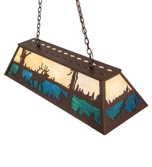 Elk at Lake 9 Light 17" Wide Linear Pendant