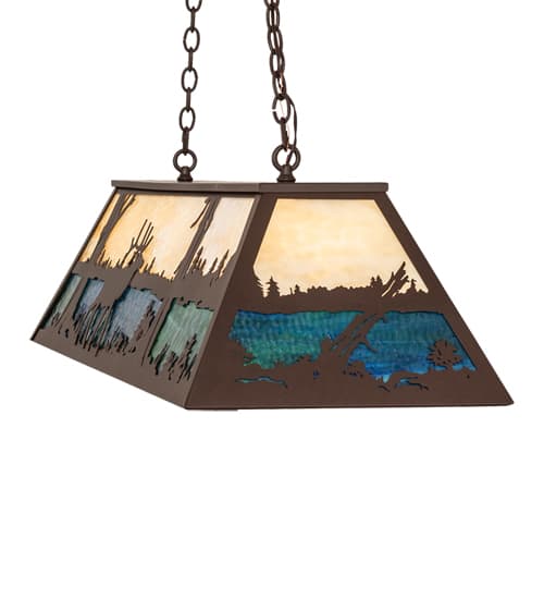 Elk at Lake 9 Light 17" Wide Linear Pendant