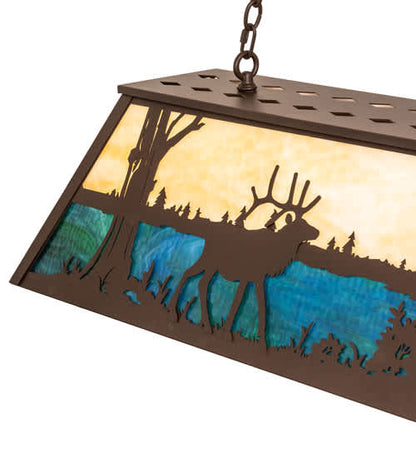 Elk at Lake 9 Light 17" Wide Linear Pendant