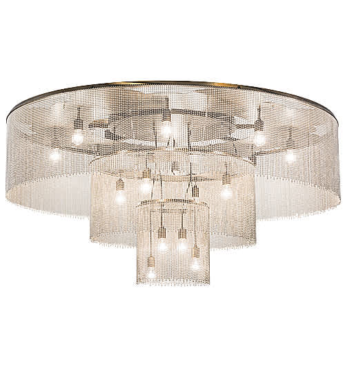 Niagara 16 Light 72" Wide Flush Mount Ceiling Fixture - Antique Copper / Nickel Finish