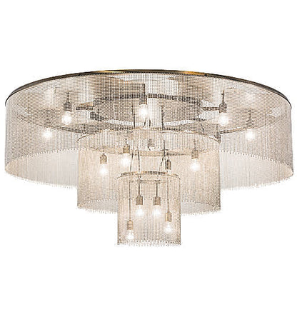 Niagara 16 Light 72" Wide Flush Mount Ceiling Fixture - Antique Copper / Nickel Finish