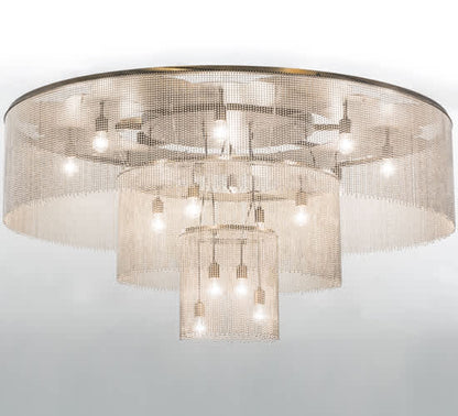 Niagara 16 Light 72" Wide Flush Mount Ceiling Fixture - Antique Copper / Nickel Finish