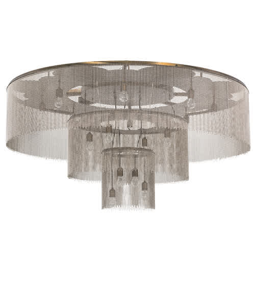Niagara 16 Light 72" Wide Flush Mount Ceiling Fixture - Antique Copper / Nickel Finish