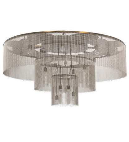 Niagara 16 Light 72" Wide Flush Mount Ceiling Fixture - Antique Copper / Nickel Finish