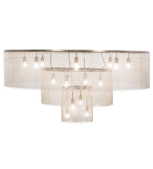 Niagara 16 Light 72" Wide Flush Mount Ceiling Fixture - Antique Copper / Nickel Finish