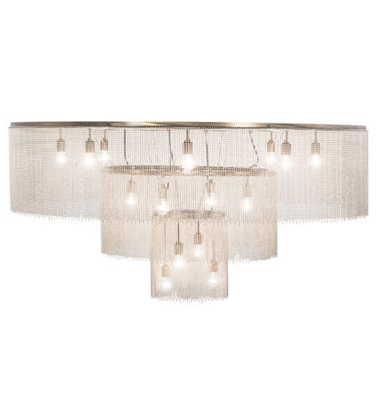 Niagara 16 Light 72" Wide Flush Mount Ceiling Fixture - Antique Copper / Nickel Finish