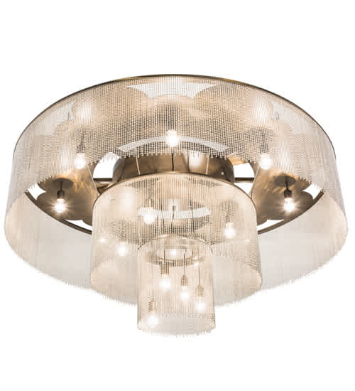 Niagara 16 Light 72" Wide Flush Mount Ceiling Fixture - Antique Copper / Nickel Finish