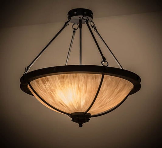 Freya 3 Light 24" Wide Semi-Flush Bowl Ceiling Fixture - Costello Black Finish