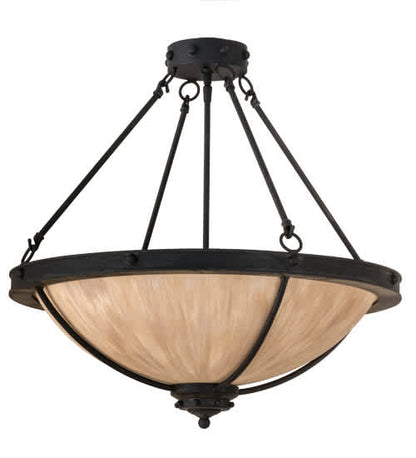 Freya 3 Light 24" Wide Semi-Flush Bowl Ceiling Fixture - Costello Black Finish